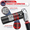 Aiourx 1/2" Drive Impact Socket, 21 mm Deep Socket, Metric,