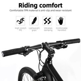 ROCKBROS Mountain Bike Handlebars Grips Bicycle Rubber Anti-slip Grips Cycling Double Lock-on Grips for Mountain MTB BMX 22.2mm 5 Colors