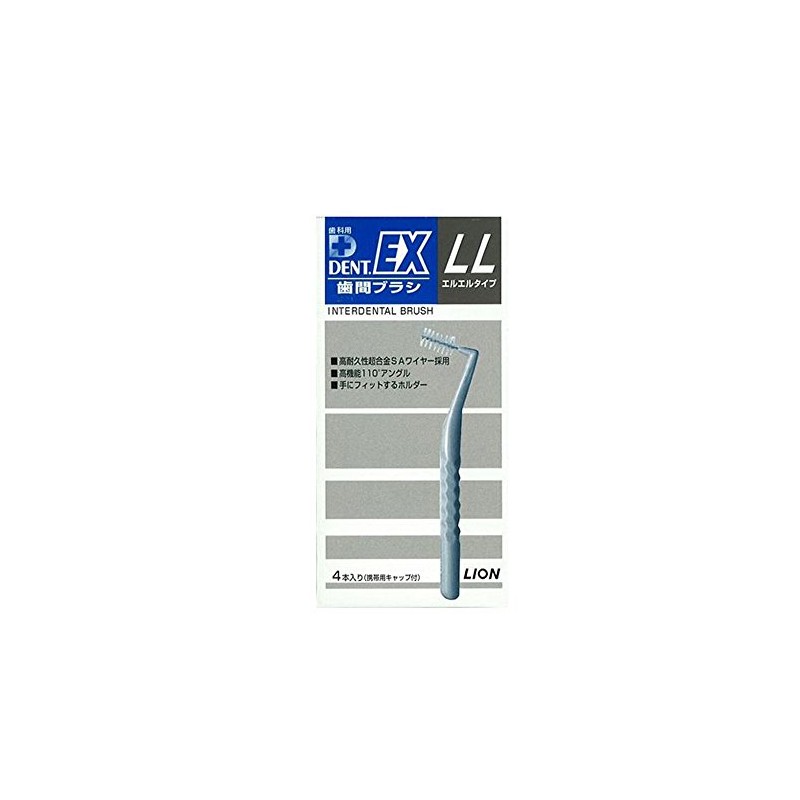 Lion DENT.EX Teeth Brush, Pack of 4, LL (Gray)