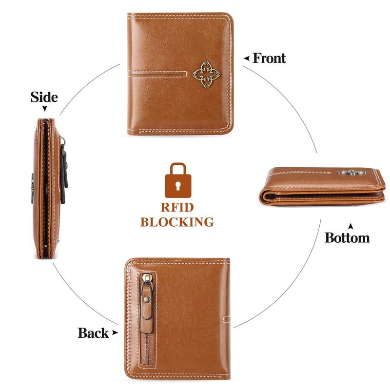 LEEXTON Women's Small Purse with RFID Protection, Mini Short Purse