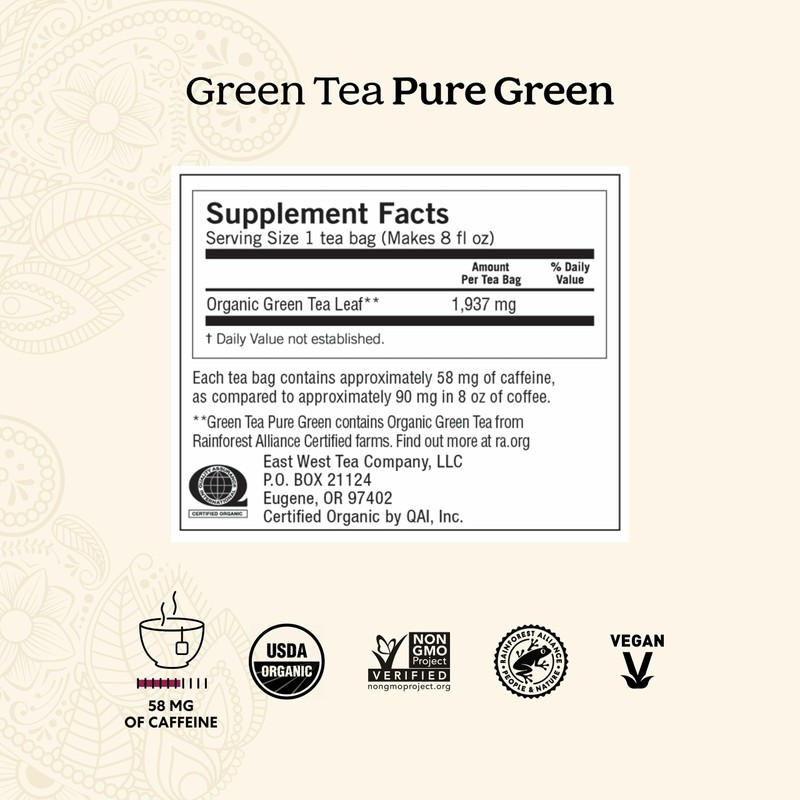 Yogi Tea Pure Green Tea - 16 Bags per Pack
