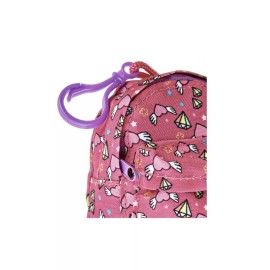 Pen & Gear Pink Wings  Backpack Clip Zip Up Mini Book Bag Change Holder Pouch