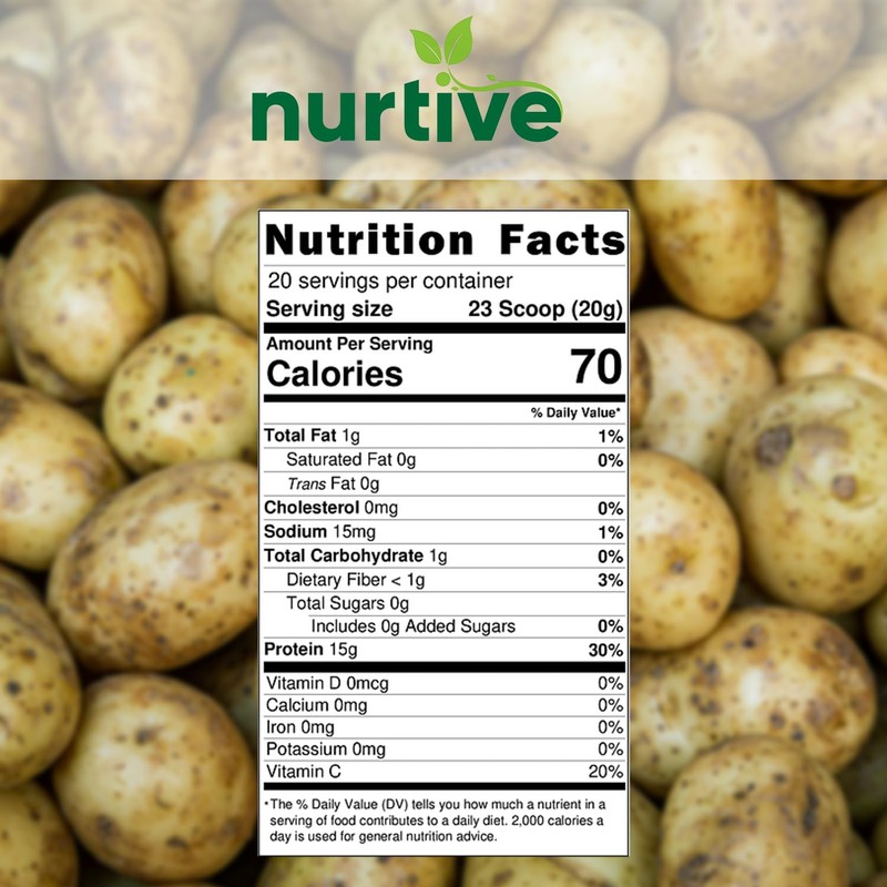 NURTIVE Potato Protein Peptide Powder - Plant-Based, Rich in Nutrients