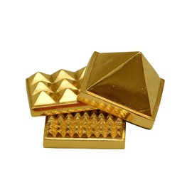 Triple Layer Brass Vastu Pyramid Powerful Energy Enhancer for Balancing Vibes & Vastu Alignment|Spiritual Decorative Piece for Home & Office Use (1.5 Inch, Pack of 1)