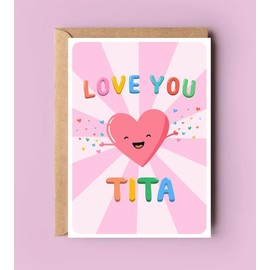PTDShops Love You Tita Card - Cute Birthday Card For Tita - Mother's Day Gifts - Greeting Card For Anniversary - Thank You- I Love You Tita Card - New Tita Card