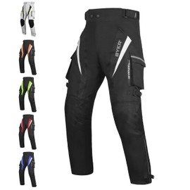 BYKR BYKR Motorcycle Pants for Men and Women Armored Cordura Overpants Enduro ATV Dual Sports Motocross Cargo Work Touring Adventure Pants All Weather Protection with Hi Viz Safety Waterproof (BLACK 30X34)
