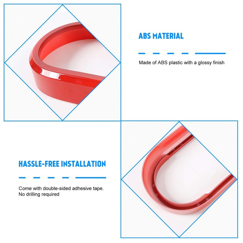 Red Center Console Gear Shift Panel Cover Trim Fit for