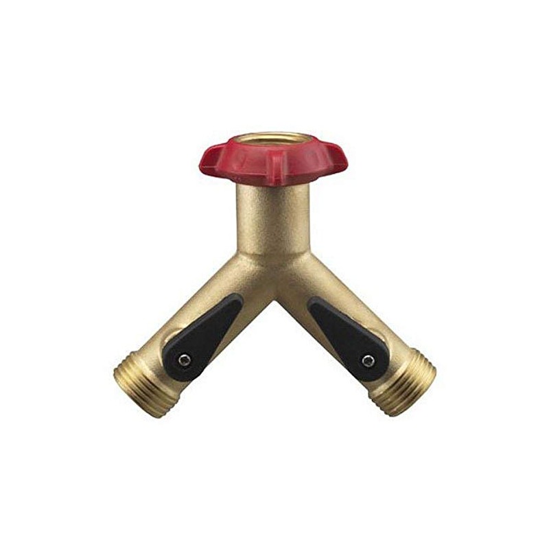 Nelson 855454-1001 Brass Dual Outlet Long-Neck Industrial Hose Adapter