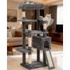 Komicoll 54 Inches Cat Tree, Tall Cat Tower with Hammock,