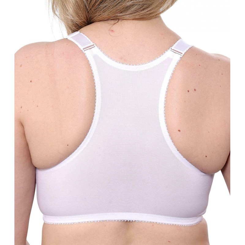 Gemm Womens White Front Fastening Non Wired Firm Support Lace