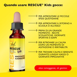 Rescue Kids 10ml, Gocce per Bambini con Fiori di Bach, Senza Alcool, Senza Zucchero, Senza Glutine, Vegano