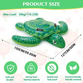 Children's Air Mattress, CIYIN Swimming Animals for the Pool, Inflatable Turtle, Water Animals, Inflatable Water Pool Air Mattress for Summer Party