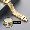 Klapgo Gold Stainless Steel Bracelet for Men with Cubic Zirconia,