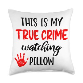 This Is My True Crime Watching Pillow Gift Lover Gift This is My True Crime Watching Throw Pillow, 18x18, Multicolor