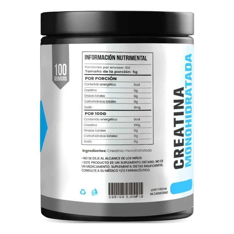 Creatina Monohidratada D-mon En Polvo 500g Varios Sabores Natural