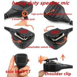 Lapel Shoulder Mic Heavy Speake Mic Compatible for Motorola Radio XTS1500 XTS2500 XTS3000 XTS3500 XTS5000 XTS5000r JT1000 HT1000 MTS2000 MTX9000 MTX960 GP9000 GP900 GP1200 Two Way Radio