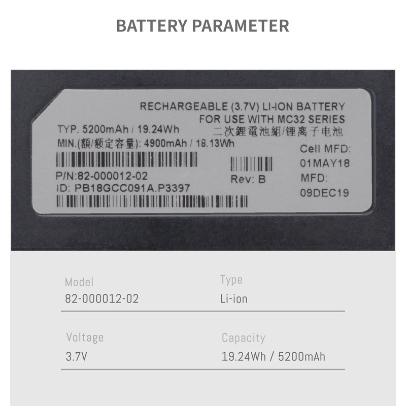 DFTIM 5200MAH MC32 Battery Compatible for Symbol MC32 MC3200 MC32N0