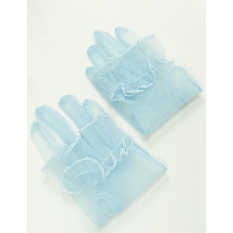 QRBTSCL - Guantes de malla de tul con volantes para