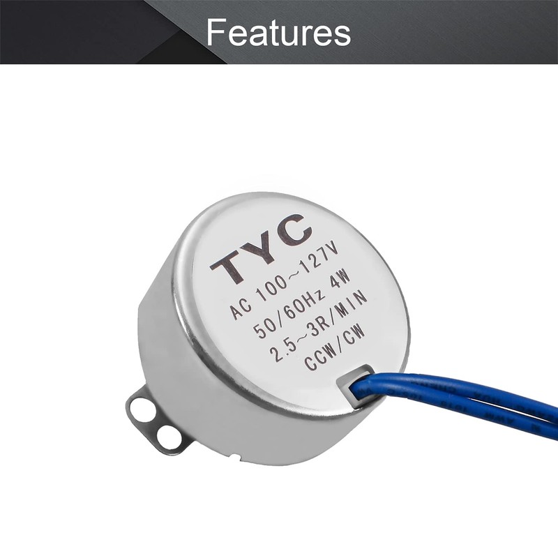 Fielect Synchronous Motor AC 110V 2.5-3RPM Turntable Motor CW/CCW Direction