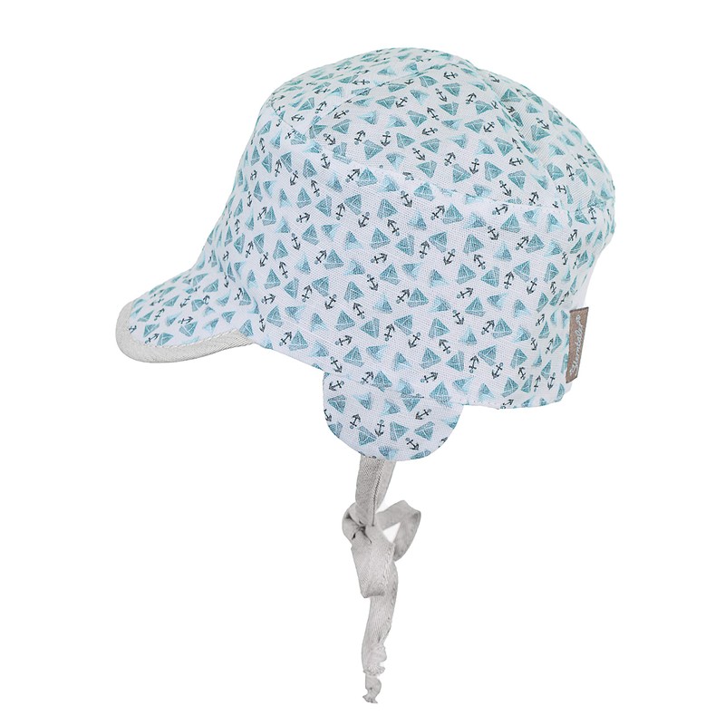 Sterntaler Baby Boys' Reversible Peaked Cap, Turquoise (turquoise 435)