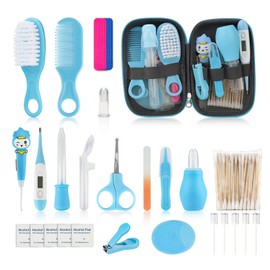 Baby Healthcare and Grooming Kit, Newborn Nursery Care Kit Baby Essentials Kit for Infant Toddlers Baby Boys Girls Kids Gifts (Blue -31 Pc)