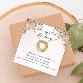 MOROTOLE Birthday Gifts for Women 925 Sterling Silver/14K Gold Plated Necklac 30th 40th 50th 60th 70 Birthday Gifts Women Mother's Day Presents for Mom Necklace Birthday Gift for Grandma