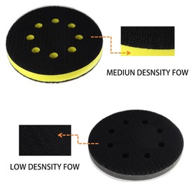 2PCS 5 Inch 8 Holes Soft & High Foam Interface Pad, Orbital Sander Foam Pad 5 inch, Hook and Loop 5 Inch Sponge Cushion Buffer Backing Pad for Orbital Sander (2pcs of Set)