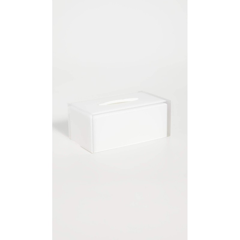 Jonathan Adler Hollywood Long Tissue Box - Clear, White, One