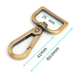 10 Pcs Swivel Clasps 1" D Ring Lobster Clasp Claw for Strap Push Gate Lanyard Swivel Snap Hook Clips（Antique Brass)