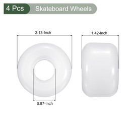 YOKIVE 4 Pcs Skateboard Wheels, 85A Skate Scooters Replacement, Great for Skateboarding, Outdoor Street Sports (White, 54mm OD)
