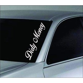 Dabbledown Large Dirty Money DD901 Car Truck Window Windshield Lettering Decal Sticker Decals Stickers