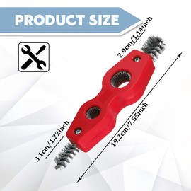 Lyxheth 4 in 1 Car Battery Cleaning Brush, Car Battery Terminal Cleaner, Anti-Rust Auto Battery Cleaner with Steel Wire, Battery Cleaner Tool Car Accessories for Cleaning Auto Battery Post (Red)
