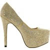 Eye Candie Womens Fashion Shiny Platform Pump,Gold,7