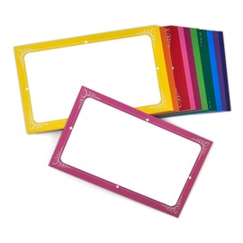 PPAPPAPPIYO 3x5 Line Color Decorative Color Index Cards / (Set of 50) Blank index cards, Note card, 260gsm (design2) (Multicolor)
