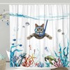 SparkLia Funny Cat Shower Curtain, Diving Underwater World Shower Curtain