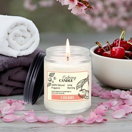 Aromatherapy Candles Gifts Home Scented Soy Candles 7oz for Birthday, Valentine, Christmas, Anniversary Present or Just for Enjoying Life and Personal Relaxation Healing (7oz, Cherry)
