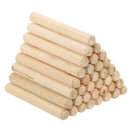 PATIKIL 1/4" x 2"(6 x 50mm) Wood Dowel Pins, 60 Pack Fluted Wooden Dowel Pin Straight Groove Rods for Furniture Door Art Crafts Projects