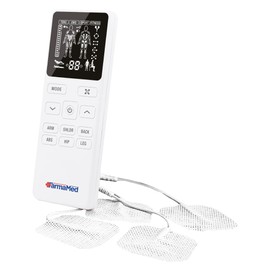 FarmaMed Digital Muscle Stimulator TENS EMS Sport Fitness LCD Screen Dual Output Channels and 4 Electrodes