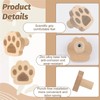 MOROBOR Cat Paw Print Drawer Knobs, 6 Pack Wooden Single