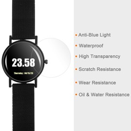 HARFINGTON 5pcs Watch Glass Screen Protectors 48mm Anti-Blue Light TPU Anti-Scratch Waterproof Universal Round Smartwatch Screen Protective Film Protector
