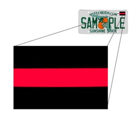 Thin Red Line Decal 1.5" SMALL (For License Plate Application)