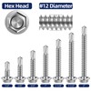 MewuDecor #12 x 3/4" Hex Washer Head Self Drilling Sheet