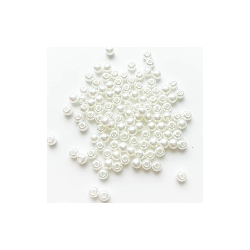 MYmama 100 Plastic Pearl Beads 3mm White Pearl Beads with