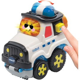 VTech Tut Tut Baby Flitzer - Press and Go Polizei – Spielzeugauto mit Musik, aufleuchtender Taste und spannenden Geräuschen – Für Kinder von 1-5 Jahren