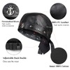 NTAWYT Leather Head Wrap Biker Skull Cap Adjustable Motorcycle Cap