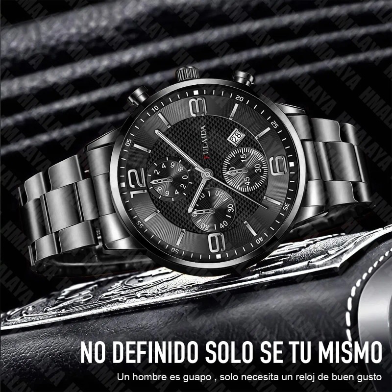 7pcs Reloj De Hombre Con Correa De Metal Con Fecha