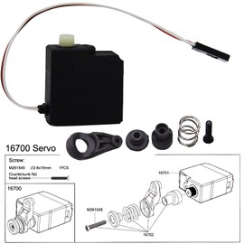 Blomiky 3 Wire 16701 Sevo and 16702 Servo Saver Assembly Acessories Suitable for MJX Hyper Go 1/16 Scales Remote Control Trucks/ H16 Servo Set