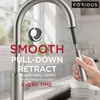 FORIOUS Kitchen Faucet with Pull Down Sprayer, Modern Single Hole