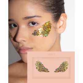 MERCY LONDON Glitter Cheeks Sticker in Gold. Easy Application glitter sticker. For face and body.