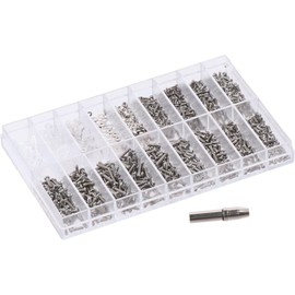 HOBBYIN M1/M1.8/M2/M2.5 Phillips Pan Head Small Machine Screws, Tiny Screws, Mini Screw Assortment Kit Repair Screws for Glasses, Watches, Clocks (with Screwdriver & Tweezer)